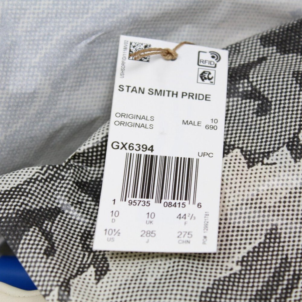 adidas Originals Stan Smith Pride Shoes Men's Cream White NEW #GX6394 - Picture 8 of 11